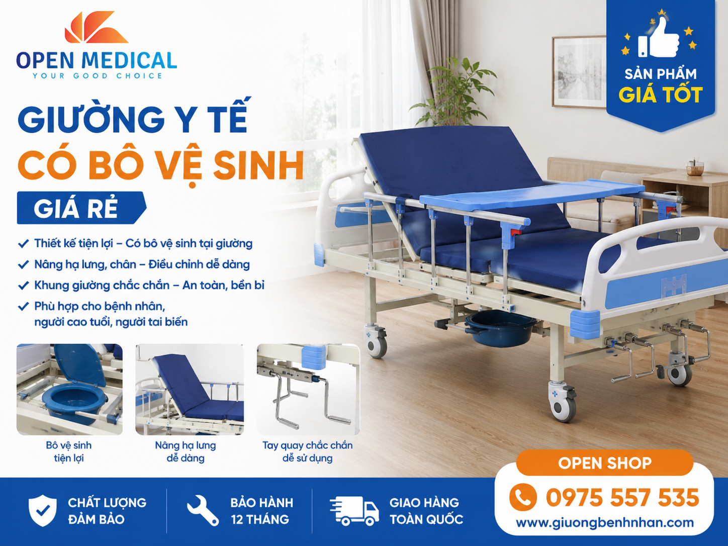 Giường y tế có bô vệ sinh giá rẻ cho người già: 5 Bí Quyết An Tâm